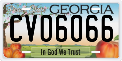 GA license plate CVO6066