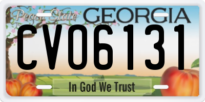 GA license plate CVO6131