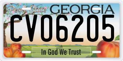 GA license plate CVO6205
