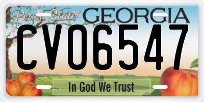 GA license plate CVO6547
