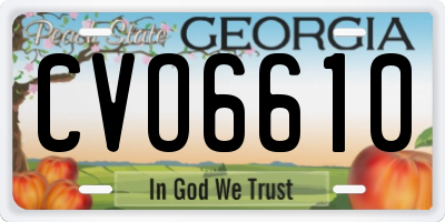 GA license plate CVO6610