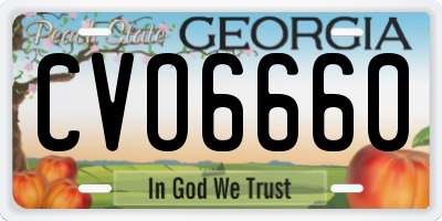 GA license plate CVO6660