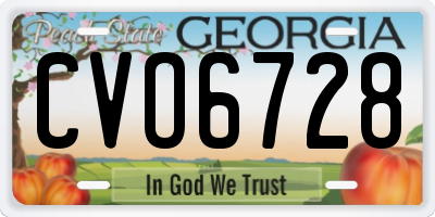 GA license plate CVO6728