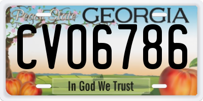 GA license plate CVO6786