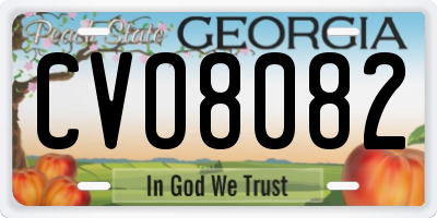 GA license plate CVO8082