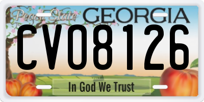 GA license plate CVO8126