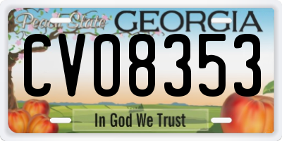 GA license plate CVO8353