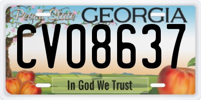 GA license plate CVO8637