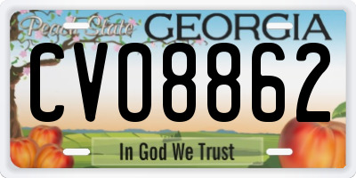 GA license plate CVO8862
