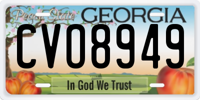 GA license plate CVO8949