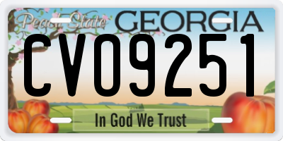 GA license plate CVO9251
