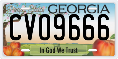 GA license plate CVO9666