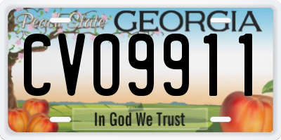 GA license plate CVO9911