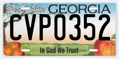 GA license plate CVP0352