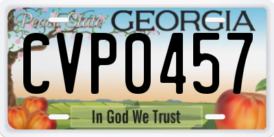 GA license plate CVP0457