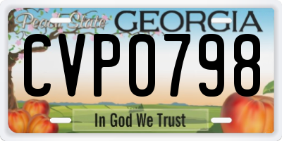 GA license plate CVP0798