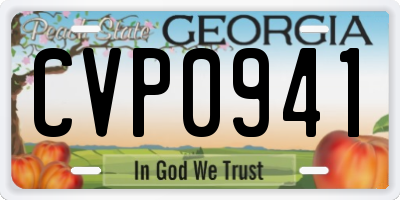GA license plate CVP0941