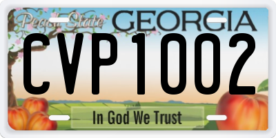 GA license plate CVP1002