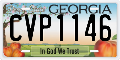 GA license plate CVP1146