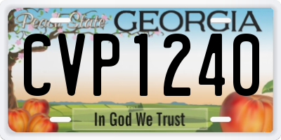 GA license plate CVP1240