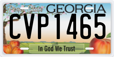 GA license plate CVP1465