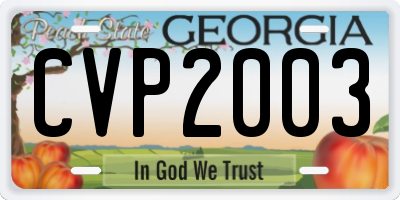 GA license plate CVP2003