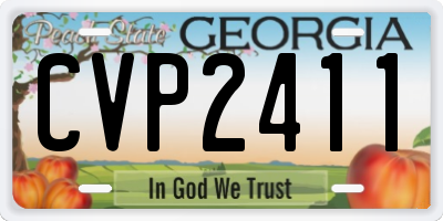 GA license plate CVP2411