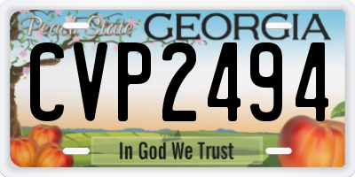 GA license plate CVP2494