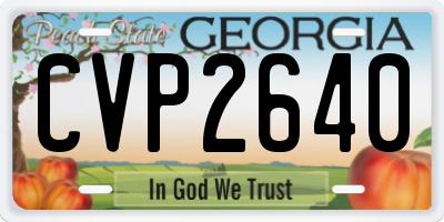 GA license plate CVP2640