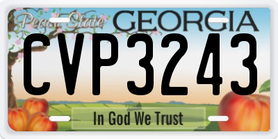 GA license plate CVP3243