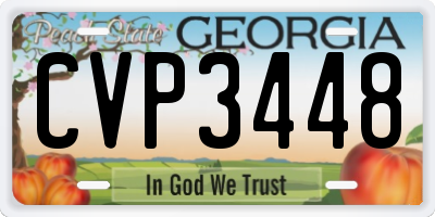 GA license plate CVP3448