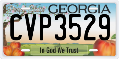 GA license plate CVP3529