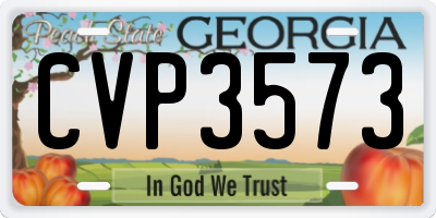 GA license plate CVP3573
