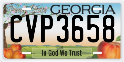 GA license plate CVP3658