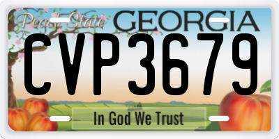 GA license plate CVP3679