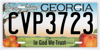 GA license plate CVP3723