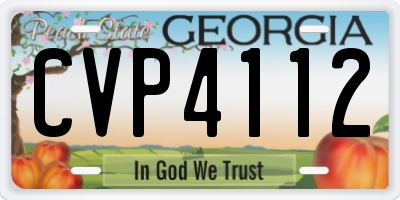 GA license plate CVP4112