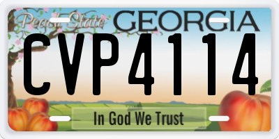 GA license plate CVP4114