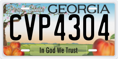 GA license plate CVP4304