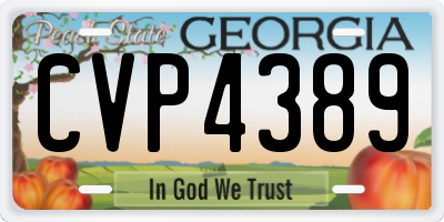 GA license plate CVP4389