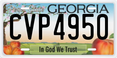 GA license plate CVP4950
