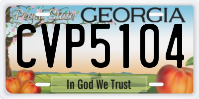 GA license plate CVP5104
