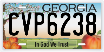 GA license plate CVP6238