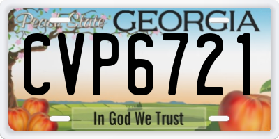 GA license plate CVP6721
