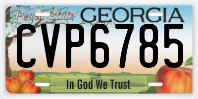 GA license plate CVP6785