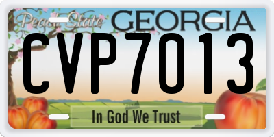 GA license plate CVP7013