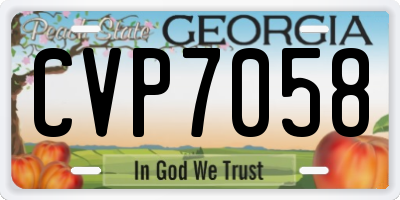 GA license plate CVP7058