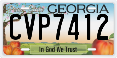 GA license plate CVP7412