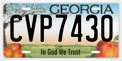 GA license plate CVP7430