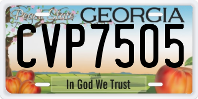 GA license plate CVP7505
